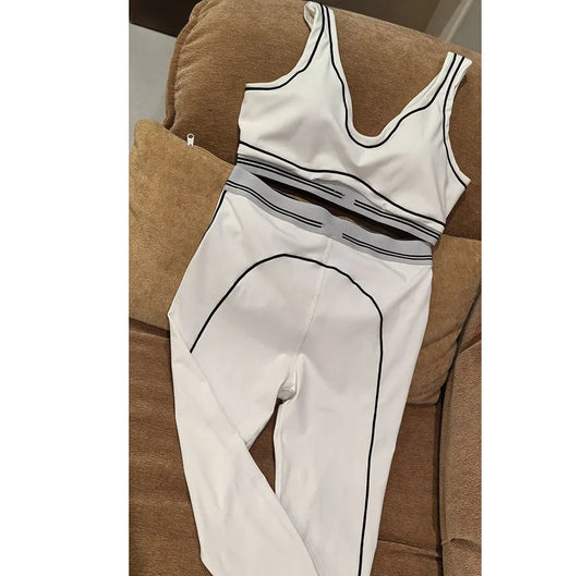 2025 New Women's Fashion Minimalist Tank Top Tight Pants Two Piece Set with Newly Upgraded Fabric and Excellent Quality
