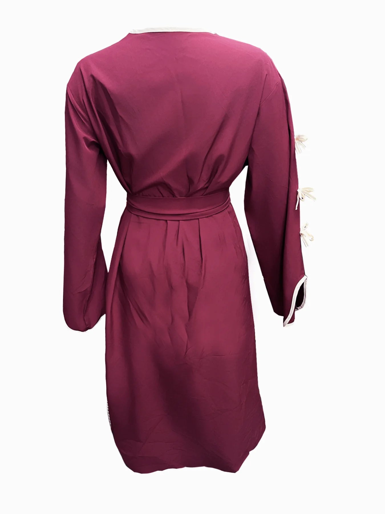 2025 New Dubai Stylish Islamic Black Abaya for Muslim Women Belted Design with Bow Detailing Modest Long Dress for Middle East